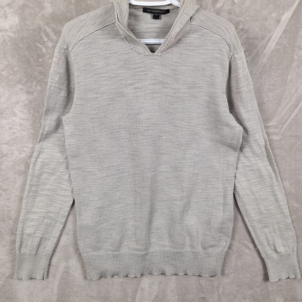 John Varvatos Men's V-Neck Sweater - Light Gray
